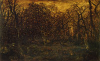 Théodore Rousseau The Forest in Winter at Sunset